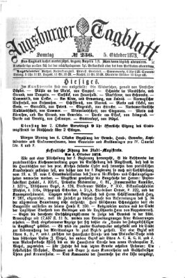 Augsburger Tagblatt Sonntag 5. Oktober 1873