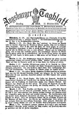 Augsburger Tagblatt Samstag 11. Oktober 1873