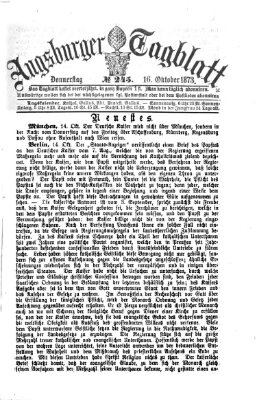 Augsburger Tagblatt Donnerstag 16. Oktober 1873