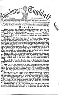 Augsburger Tagblatt Samstag 18. Oktober 1873