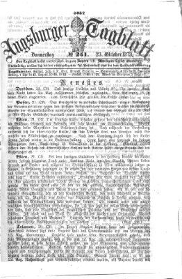 Augsburger Tagblatt Donnerstag 23. Oktober 1873