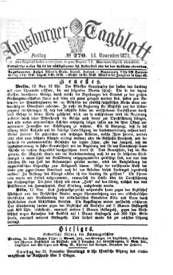 Augsburger Tagblatt Freitag 14. November 1873