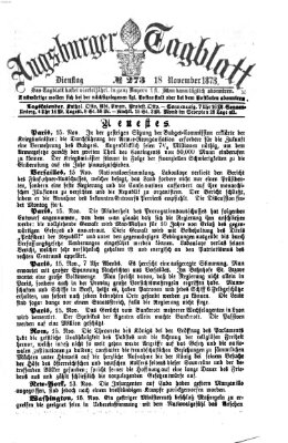 Augsburger Tagblatt Dienstag 18. November 1873