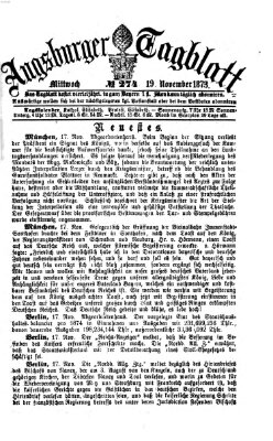 Augsburger Tagblatt Mittwoch 19. November 1873