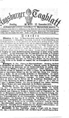 Augsburger Tagblatt Samstag 22. November 1873