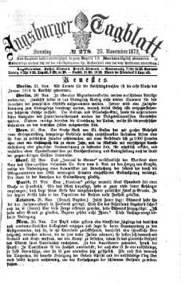 Augsburger Tagblatt Sonntag 23. November 1873