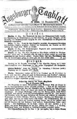 Augsburger Tagblatt Sonntag 14. Dezember 1873