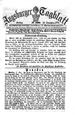 Augsburger Tagblatt Freitag 19. Dezember 1873