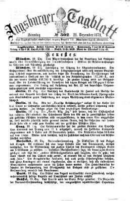 Augsburger Tagblatt Sonntag 21. Dezember 1873