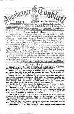 Augsburger Tagblatt Mittwoch 24. Dezember 1873