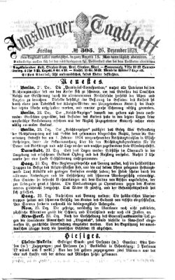 Augsburger Tagblatt Freitag 26. Dezember 1873