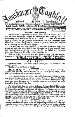 Augsburger Tagblatt Mittwoch 31. Dezember 1873