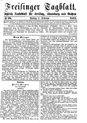 Freisinger Tagblatt (Freisinger Wochenblatt) Freitag 3. Februar 1871