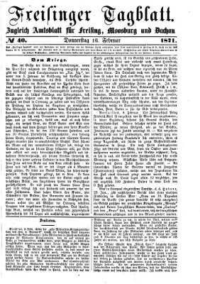 Freisinger Tagblatt (Freisinger Wochenblatt) Donnerstag 16. Februar 1871