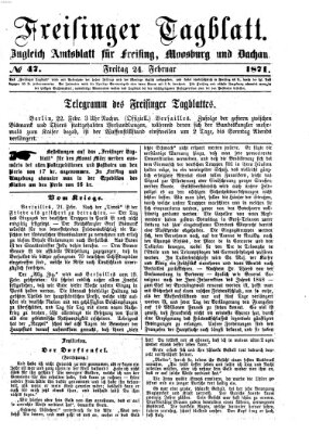 Freisinger Tagblatt (Freisinger Wochenblatt) Freitag 24. Februar 1871