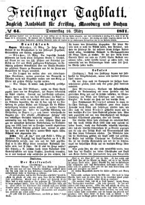 Freisinger Tagblatt (Freisinger Wochenblatt) Donnerstag 16. März 1871