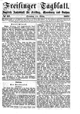 Freisinger Tagblatt (Freisinger Wochenblatt) Sonntag 19. März 1871