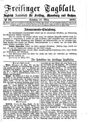 Freisinger Tagblatt (Freisinger Wochenblatt) Sonntag 26. März 1871