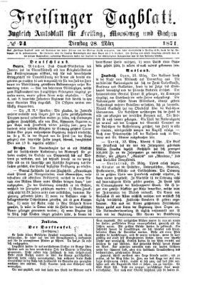 Freisinger Tagblatt (Freisinger Wochenblatt) Dienstag 28. März 1871