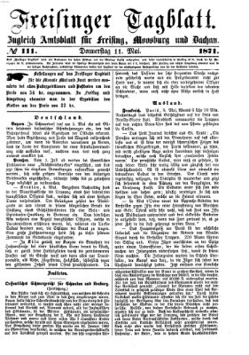 Freisinger Tagblatt (Freisinger Wochenblatt) Donnerstag 11. Mai 1871