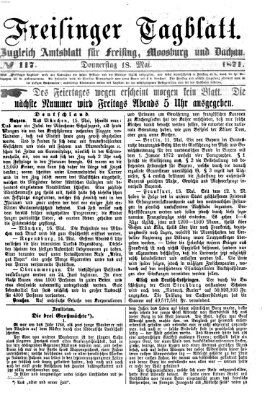 Freisinger Tagblatt (Freisinger Wochenblatt) Donnerstag 18. Mai 1871