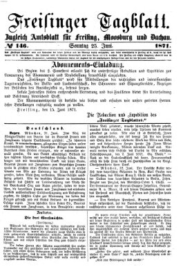 Freisinger Tagblatt (Freisinger Wochenblatt) Sonntag 25. Juni 1871