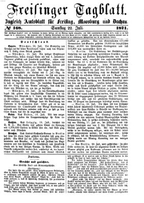 Freisinger Tagblatt (Freisinger Wochenblatt) Samstag 22. Juli 1871