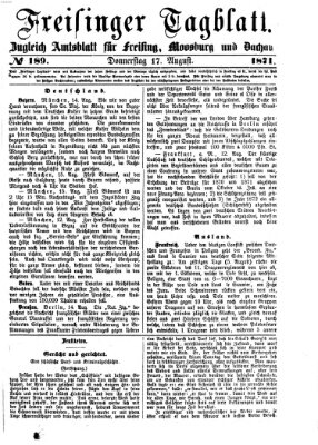 Freisinger Tagblatt (Freisinger Wochenblatt) Donnerstag 17. August 1871