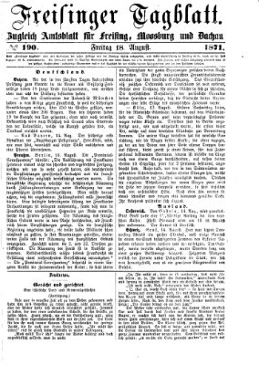 Freisinger Tagblatt (Freisinger Wochenblatt) Freitag 18. August 1871