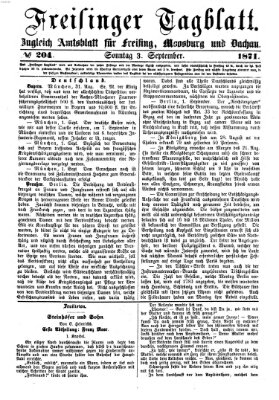 Freisinger Tagblatt (Freisinger Wochenblatt) Sonntag 3. September 1871