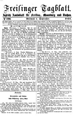 Freisinger Tagblatt (Freisinger Wochenblatt) Mittwoch 6. September 1871