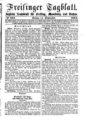 Freisinger Tagblatt (Freisinger Wochenblatt) Freitag 15. September 1871