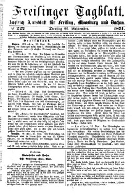 Freisinger Tagblatt (Freisinger Wochenblatt) Dienstag 26. September 1871