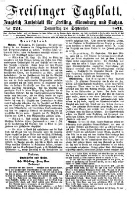 Freisinger Tagblatt (Freisinger Wochenblatt) Donnerstag 28. September 1871