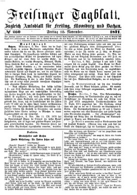 Freisinger Tagblatt (Freisinger Wochenblatt) Freitag 10. November 1871