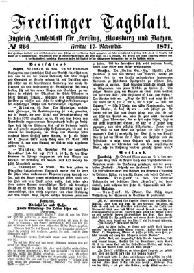 Freisinger Tagblatt (Freisinger Wochenblatt) Freitag 17. November 1871