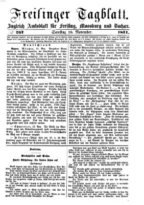 Freisinger Tagblatt (Freisinger Wochenblatt) Samstag 18. November 1871