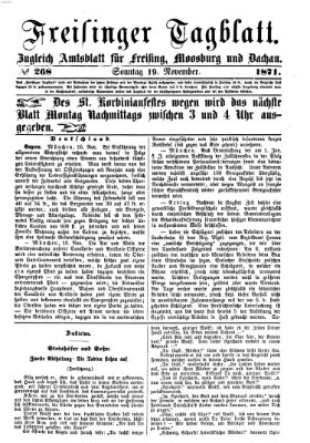 Freisinger Tagblatt (Freisinger Wochenblatt) Sonntag 19. November 1871