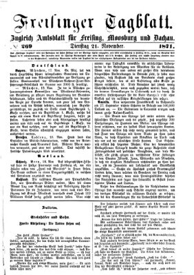 Freisinger Tagblatt (Freisinger Wochenblatt) Dienstag 21. November 1871