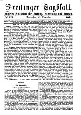 Freisinger Tagblatt (Freisinger Wochenblatt) Donnerstag 30. November 1871