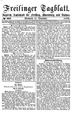 Freisinger Tagblatt (Freisinger Wochenblatt) Mittwoch 13. Dezember 1871