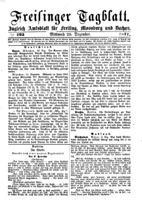 Freisinger Tagblatt (Freisinger Wochenblatt) Mittwoch 20. Dezember 1871