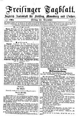 Freisinger Tagblatt (Freisinger Wochenblatt) Freitag 22. Dezember 1871