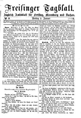 Freisinger Tagblatt (Freisinger Wochenblatt) Freitag 5. Januar 1872