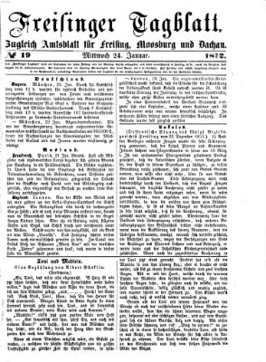 Freisinger Tagblatt (Freisinger Wochenblatt) Mittwoch 24. Januar 1872