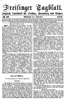 Freisinger Tagblatt (Freisinger Wochenblatt) Mittwoch 21. Februar 1872