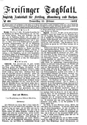 Freisinger Tagblatt (Freisinger Wochenblatt) Donnerstag 22. Februar 1872