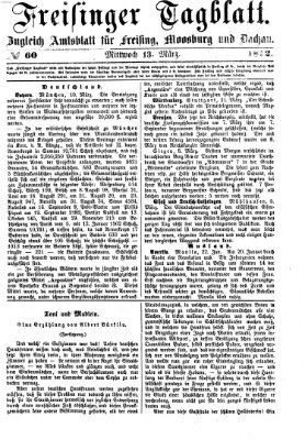 Freisinger Tagblatt (Freisinger Wochenblatt) Mittwoch 13. März 1872