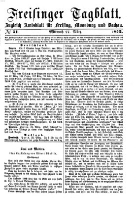 Freisinger Tagblatt (Freisinger Wochenblatt) Mittwoch 27. März 1872