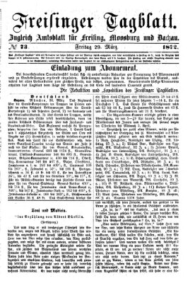 Freisinger Tagblatt (Freisinger Wochenblatt) Freitag 29. März 1872